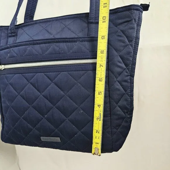 Vera Bradley Tote Bag Small w/ Zippers Performance Twill Classic Navy - Picture 11 of 14